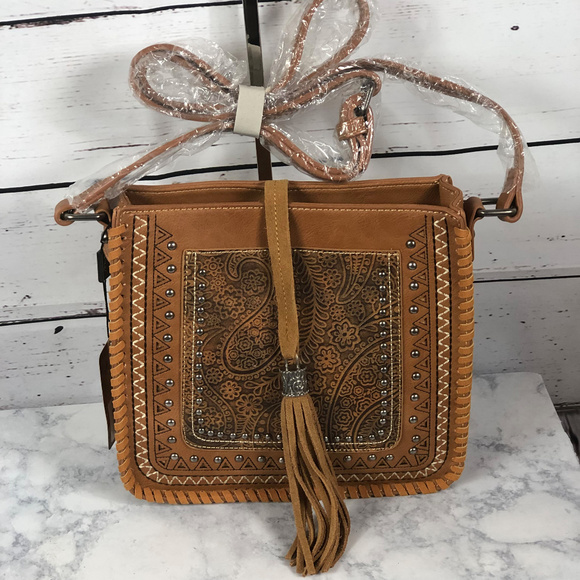 Montana West Handbags - Montana West Tooled Collection Crossbody